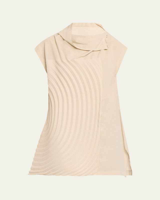 Flow Pleated High-Neck Top